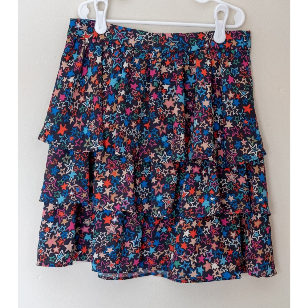 J. Crew Tiered Kaleidoscope Star Print Skirt